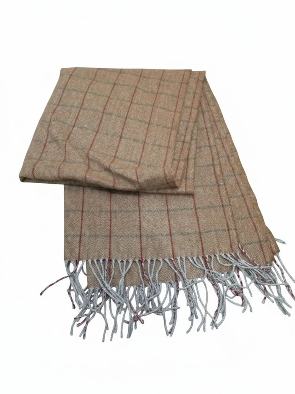 Brown Plaid Men's Scarf - Classic Checked Winter Accessory